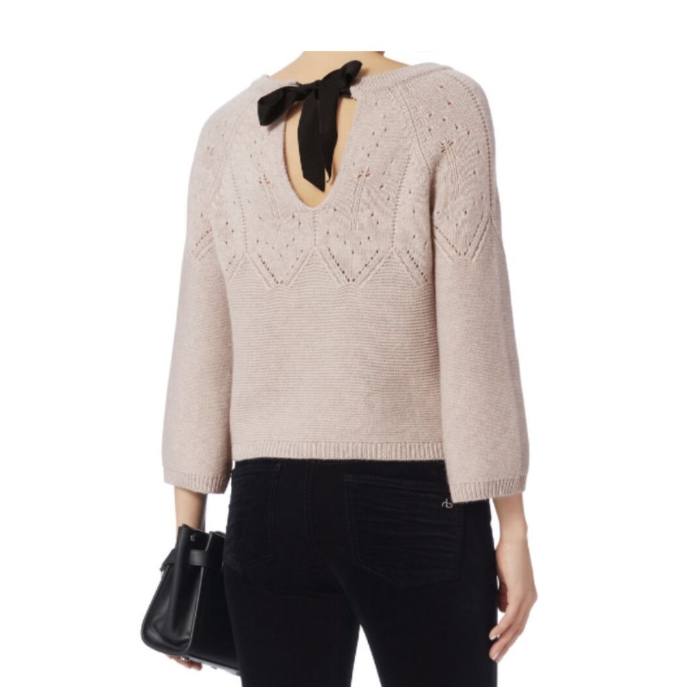 Ribbon Tie Back Sweater Autumn Cashmere Size Small